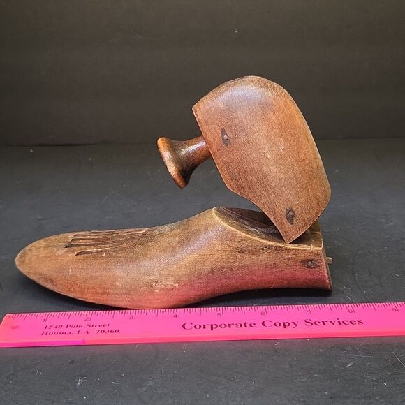 Lloyd & Haig Cobbler Shoe Form Mold 8 2 w/ Rare Knob Sizer Expander Vintage Wood - Picture 3 of 8
